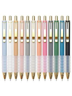 Gold Ballpoint Pens 12 Pack Black Ink Medium Point Office School Writing Pens